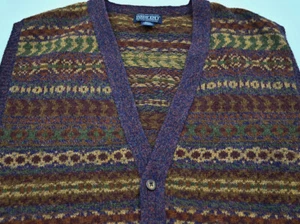 VINTAGE Lands End 100% Shetland Wool Sweater Vest Fair Isle UK Size XL XXL - Picture 1 of 3