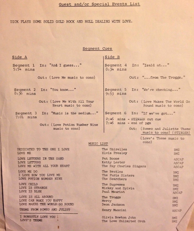 Radio Show: DICK CLARK GOLD #59 LOVE! ELVIS, PAT BOONE, BEATLES, SUPREMES, MERCY Foto 1 de 1