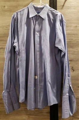 BURBERRYS Dress Shirt Button Long Sleeve French Cuff Size 16-35 Made USA  - Image 1 of 4