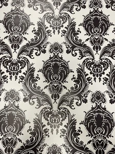 DESIGN YOUR WALL HEIRLOOM DAMASK CHARCOAL PEEL AND STICK WALLPAPER - Picture 1 of 4