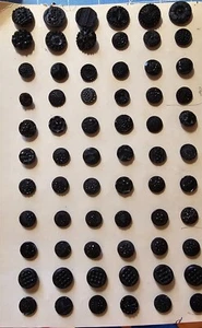 53 Black Glass button Different Shapes & Sizes - Picture 1 of 7