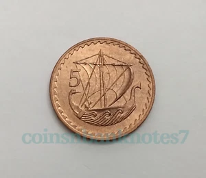 1974 Cyprus 5 Mils Coin, KM #39 Uncirculated / Ship - Picture 1 of 2