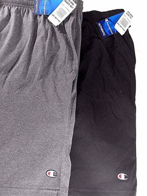 CHAMPION Men's Jersey Shorts, Pockets, Size XXL Gray or Black, Elastic Waist NWT - Image 1 of 4