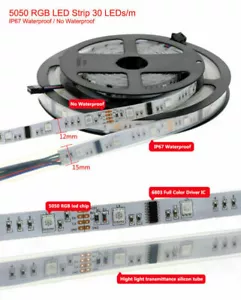 16.4FT 5050 RGB Dream Magic Color 6803 IC LED Strip Light 150 LEDs DC12V - Picture 1 of 10