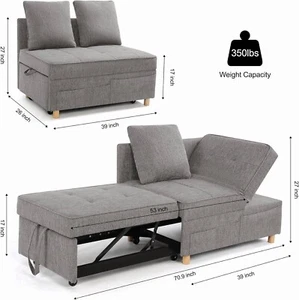 Sofa Bed,4-in-1 Convertible Sleeper Sofa Chair Bed 3-Seat Pull out Loveseat Sofa - Picture 1 of 9