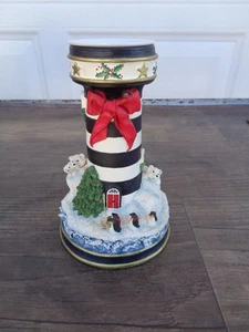 Kerzenständer Danbury Mint "Polar Lights" Leuchttürme Weihnachten - Bild 1 von 7
