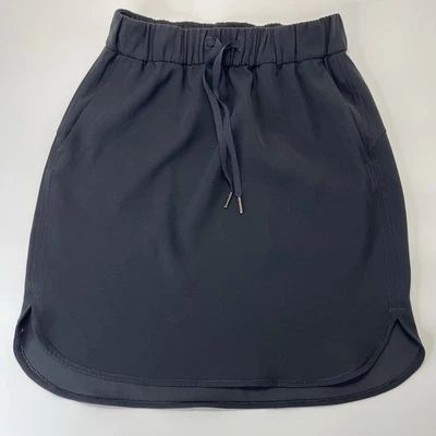 Falda tejida con bolsillos Lululemon On The Fly para mujer talla 6 - negra Foto 1 de 4