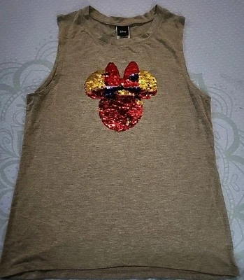 Regata feminina Disney cinza lantejoulas Minnie Mouse tamanho grande - Imagem 1 de 4