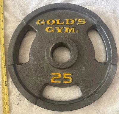 (1) Placa de peso Gold's Gym individual de 25 libras de acero de hierro con agarre olímpico 25 libras en total Foto 1 de 4