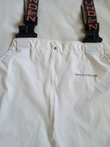Grundens Bibs Small White Rain Fishing Lightweight Excellent Condition Preowned - Picture 1 of 10