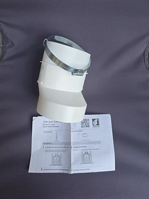 Adaptador de conducto redondo a ovalado Dundas Jafine R2OZW secadora VENTILACIÓN desconexión rápida Foto 1 de 3