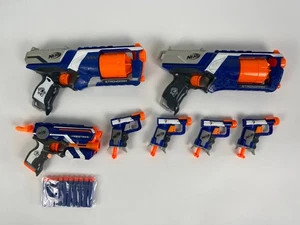 Lote de trabajo de revólver NERF N-Strike Elote brazo fuerte microshots Firestrike + dardos - Imagen 1 de 5