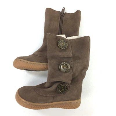 Nueva Bota Livie Luca Niñas 4 Marchita Tiempo Marrón Taupe Cuero Acanalado Niños Pequeños Foto 1 de 4