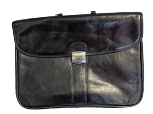Bugatti, Leather Laptop Brief Case, Black, Size 17x12x2 - Photo 1/4