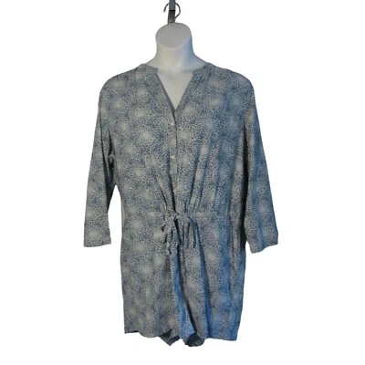 J. Conjunto Mameluco Crew Mercantile 22 22W Azul Blanco Cambray BOLSILLOS Foto 1 de 3