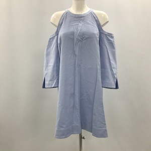 New Ted Baker Dress Women's UK 16 Blue 100% Cotton Cold Shoulder Trapeze 042842