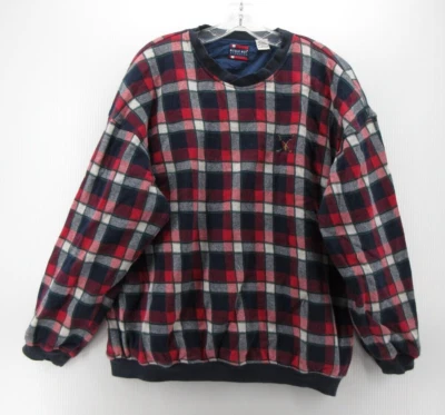 Sudadera DE COLECCIÓN Bugle Boy Hombres XL Azul Rojo Clásicos Golf Pullover Años 90 A Cuadros Foto 1 de 4