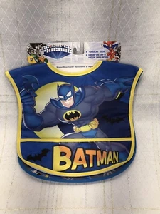 DC Super Hero 2pk Easy Clean Plastic Waterproof Feeding Toddler Bib Bibs Batman - Bild 1 von 8