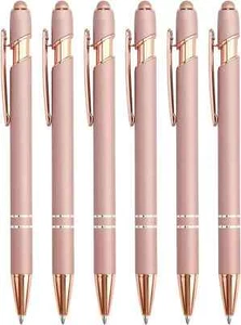 6 Pack Champagne Gold Ballpoint Pen 2-in-1 Stylus Retractable Ballpoint Pen - Imagen 1 de 7