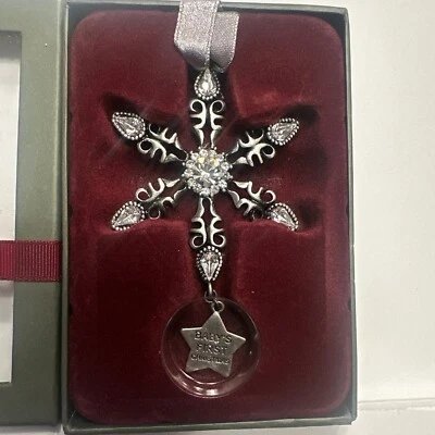 Adorno Copo de Nieve Primera Navidad Bebé Peltre Cristal En Caja Foto 1 de 4