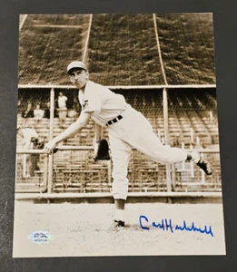 CARL HUBBELL Signed 8x10 Photo-HALL OF FAME-NEW YORK GIANTS-PSA - Picture 1 of 3
