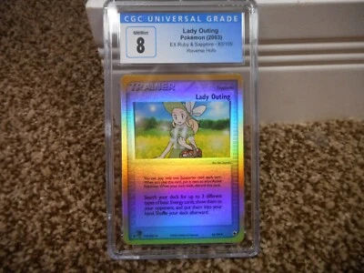 Lady Outing cgc 8 NM MINT REVERSE HOLO EX Ruby & Sapphire E-Reader 83/109 psa Po - Image 1 of 3