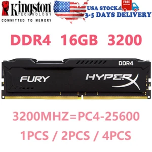 HyperX FURY DDR4 16GB 32GB 64GB 3200MHz PC4-25600 Desktop RAM Memory DIMM 288pin - Picture 1 of 13