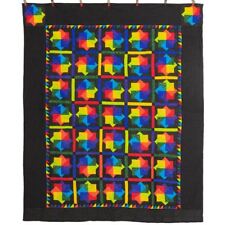 Stunning Colorful Pinwheel Patchwork Amish Quilt  88x106
