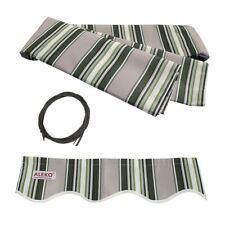ALEKO Fabric Replacement For 10x8 Ft Retractable Awning Multistripe Green Color