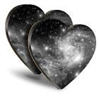 2x Heart MDF Coasters - BW - Space Nebula Galaxy NASA  #43593