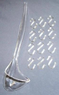 CLEAR Plastic 13.5" PunchBowl Ladle Set 12 plastic Punch Bowl Cup Hooks Hangers - Image 1 of 3