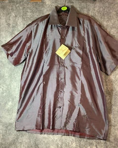 Jansons Pure Silk Mens Shirt Size 42 Chest Colour Brown (0208) - Picture 1 of 6