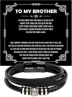 Pulsera A Mi Hermano De Hermana Regalo Para Hermano Con Caja Tarjeta Mensaje Para Él Foto 1 de 4