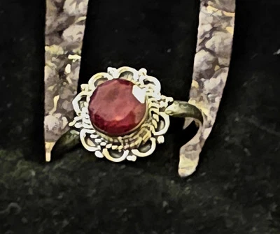 "Король драгоценных камней" красный рубин 925 пробы кольцо (размер 9) #76 - Изображение 1 из 4