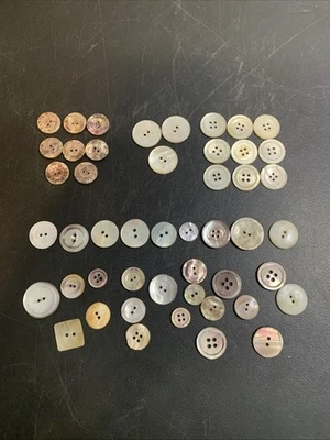 Lote De 48 Botones Mop Madreperla Vintage Foto 1 de 4