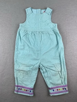 Mameluco/mono bordado floral vintage de pana azul para niñas Gymboree 12-18 M Foto 1 de 4