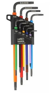 Bahco Long Coloured TORX L-Key Set, T8-T40 9 Pcs - C1997TORX/9P, Free Shipping - Picture 1 of 5