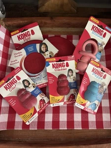 Set (6) Kong Welpe/Hund blau Kauspielzeug Zahnen Hund Kau Leckerli plus Flyer Größe S - Bild 1 von 5