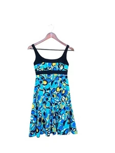 Nine West Womens Y2K Blue Watercolors Sleeveless Sundress 2P Retro Hippie - Picture 1 of 5