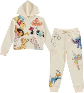 Celebrating 100 Years of Disney Magic with Our Girls' Cropped Hoodie and Jogger - Picture 1 of 18
