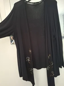 David Emanuel Plus Size 22 Long Jewelled Waterfall Cardigan. - Picture 1 of 5