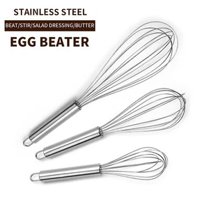 Egg Whisk Hand Push Egg Beater Stainless Steel Milk Blender Mixer Kitchen Tools - Picture 1 of 14