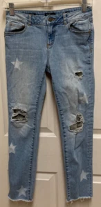 Miss Me Girls Distressed Ankle Skinny Blue Stretch Denim Jeans (Size 14) - Picture 1 of 7