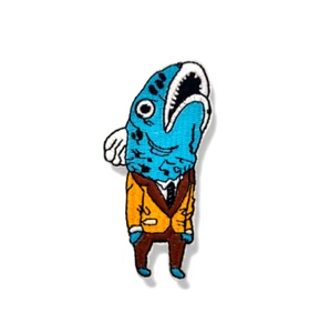 Parche pez gracioso funny fish termoadhesivo ropa por calor plancha patch iron - Bild 1 von 2