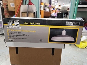 Hampton Bay Hanging Lamp Brushed Steel Model 459-694 - Picture 1 of 8