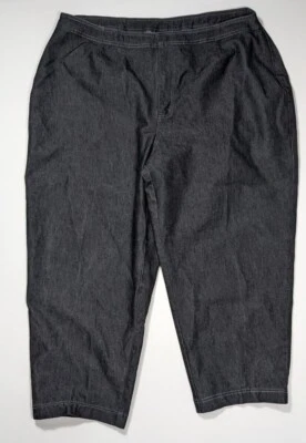 AVENUE Plus Size 24W Denim Jean Capris Black Stretch  - Image 1 of 4