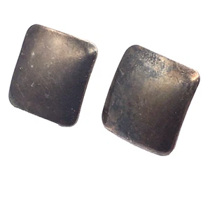 Square Sterling Pierced Earrings 2.27 Grams Minimalist Modernist 925 Signed H - Picture 1 of 9