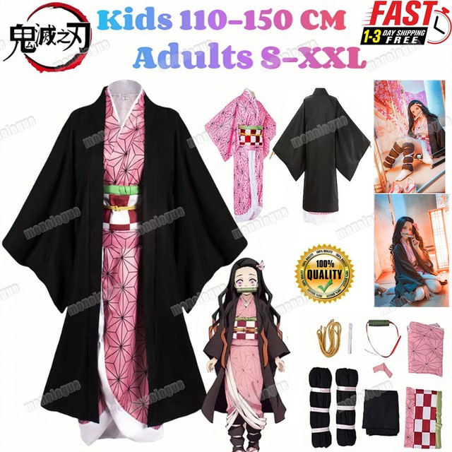 Disfraz de cazador de demonios de anime, disfraz de kimono para Halloween,  disfraz de disfraz para adultos y niños : : Juguetes y Juegos