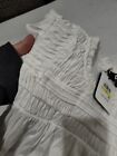 Dkny White Dress Shirt Size Pm Silky Ruffles Lined Beautiful Smocking See Descr