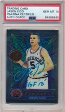 JASON KIDD 1994/95 FINEST RC ROOKIE SIGNED AUTOGRAPH HOF 18 PSA DNA GEM 10 AUTO